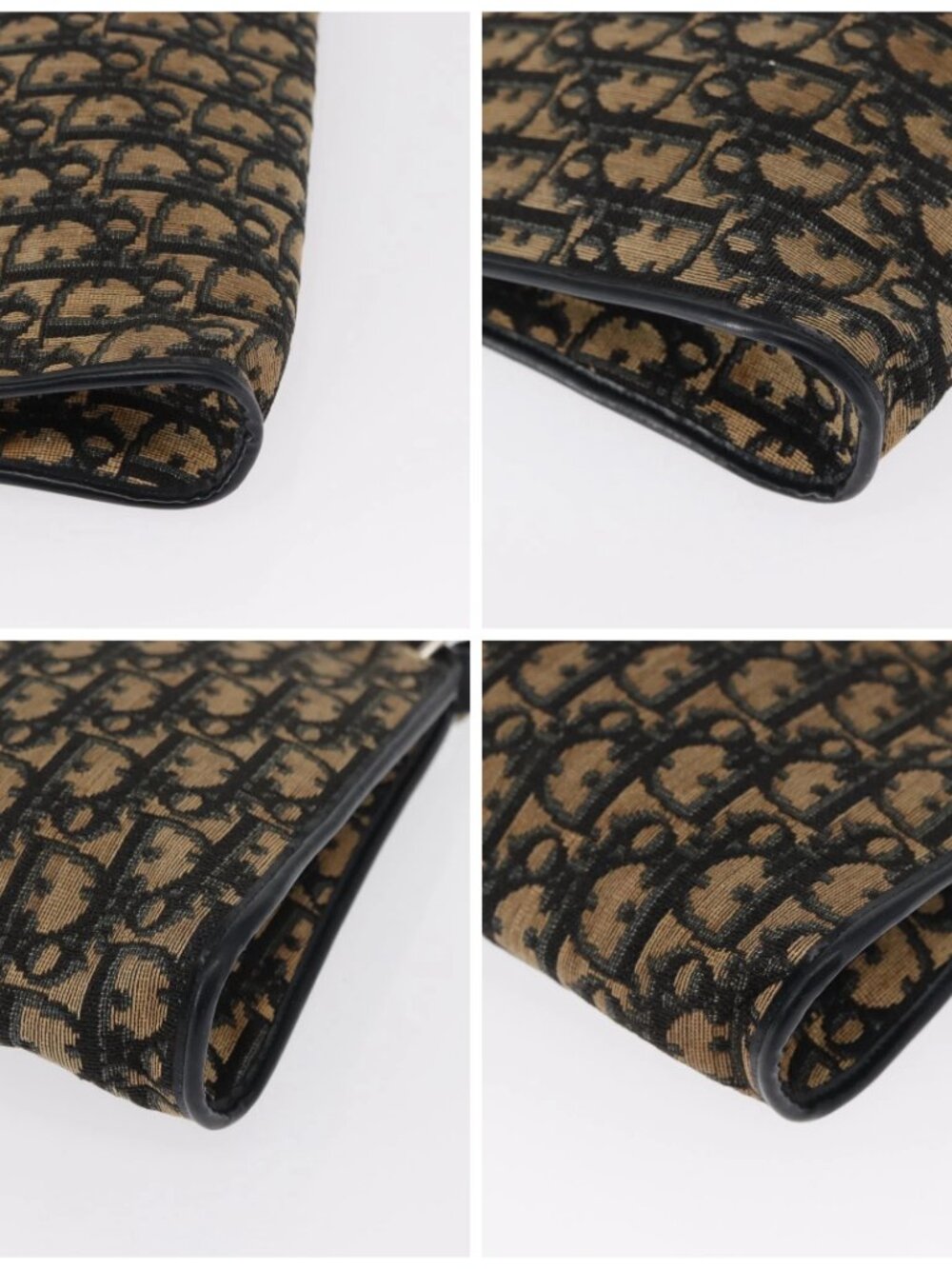 Christian Dior Trotter Canvas Shoulder Bag Navy Gold Auth 164287 - Picture 14 of 16